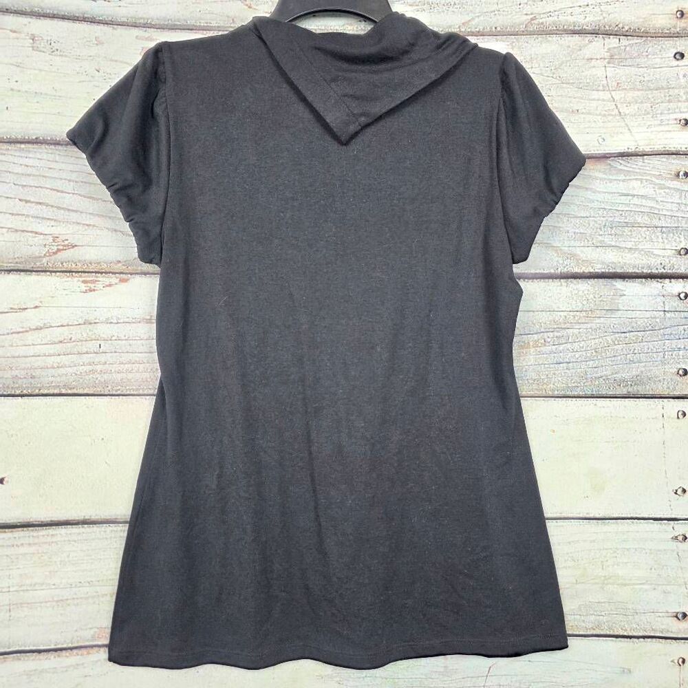 Maurices L Black Cowl Neck Button Top - Picture 6 of 9